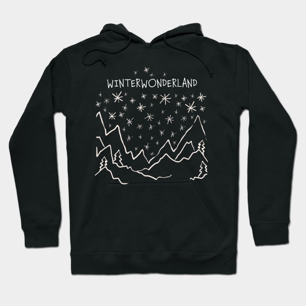 Winter Wonderland Skier Snowboarder Hoodie by Kater Karl